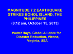 magnitude 7.2 earthquake strikes bohol island, the philippines