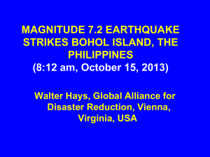 magnitude 7.2 earthquake strikes bohol island, the philippines