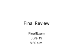 Final Exam Review