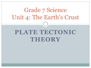Grade 7 Science Unit 4: The Earth`s Crust