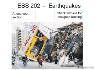 ESS 202 - Earthquakes