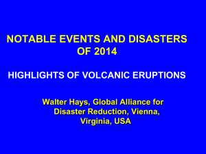 notable events and disasters of 2014. highlights of volcanic eruptions