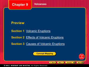 Section 3 Causes of Volcanic Eruptions