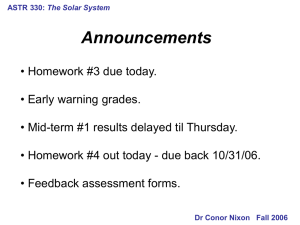 ASTR 330: The Solar System