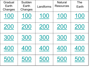 Earth Changes Jeopardy