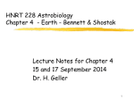 HNRS 228 Astrobiology Chap.4 Geology Bennett et al.