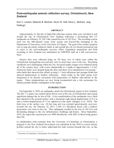 Post-earthquake seismic reflection survey, Christchurch, New Zealand