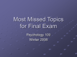 Most Missed Topics for Final Exam