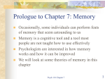 Prologue to Chapter 6: Memory