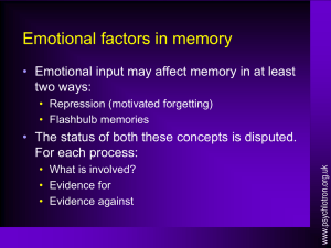 Emotional factors in memory