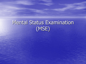 Mental Status Examination (MSE)