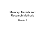 Memory: Models and Research Methods - U