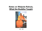 Notes on Rahula, What the Buddha Taught