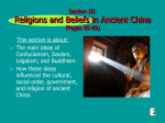 Section III: Religions and Beliefs in Ancient China (Pages