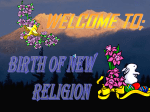BIRTH OF NEW RELIGIONS