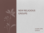 New Religious Groups - Oriental Institute, Oxford