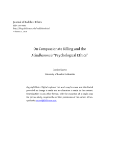 On Compassionate Killing and the  Abhidhamma’s Journal of Buddhist Ethics
