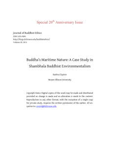 Special 20 Anniversary Issue Buddha’s Maritime Nature: A Case Study in