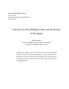 Bhikkhunī Sāsana  Journal of Buddhist Ethics