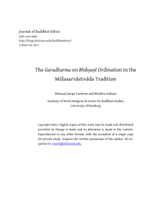 Gurudharma Mūlasarvāstivāda Tradition Journal of Buddhist Ethics