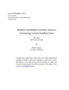 Bhikkhave Terminology in Early Buddhist Texts Journal of Buddhist Ethics
