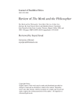 The Monk and the Philosopher Journal of Buddhist Ethics