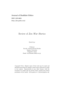 Review of Zen War Stories Journal of Buddhist Ethics David Loy