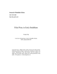 Filial Piety in Early Buddhism Journal of Buddhist Ethics Guang Xing