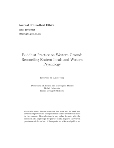 Buddhist Practice on Western Ground: Reconciling Eastern Ideals and Western Psychology