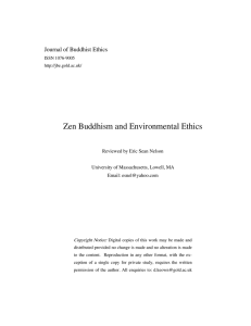 Zen Buddhism and Environmental Ethics Journal of Buddhist Ethics