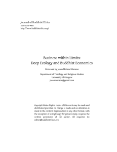 Business within Limits: Deep Ecology and Buddhist Economics Journal of Buddhist Ethics