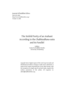 The Sixfold Purity of an Arahant Chabbisodhana-sutta and its Parallel