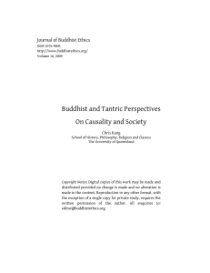 Buddhist and Tantric Perspectives On Causality and Society Journal of Buddhist Ethics