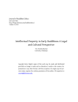 Intellectual Property in Early Buddhism: A Legal and Cultural Perspective
