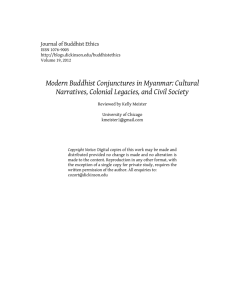 Modern Buddhist Conjunctures in Myanmar: Cultural Journal of Buddhist Ethics