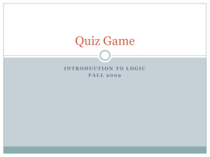 Intro to Logic Quiz Game Final