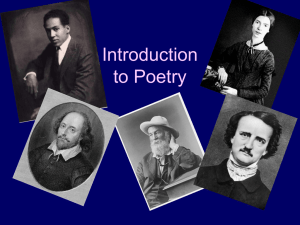 PowerPoint Presentation - Introduction to Poetry