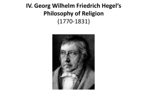 IV. Georg Wilhelm Friedrich Hegel‘s Philosophy of Religion