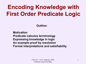 Encoding Knowledge with Predicate Logic