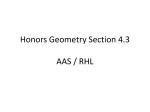 Honors Geometry Section 4.3 AAS / RHL