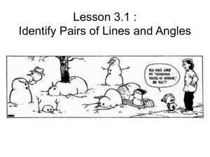 Lesson 3.1 : Identify Pairs of Lines and Angles