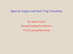 Trig functions of Special Angles