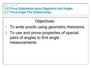 2.6 Prove Statements about Segments and Angles