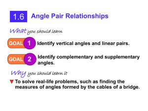 1.6 Angle Pair Relationships