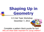 K-5 Geometry Hot Topic Presentation Dec2012 - K