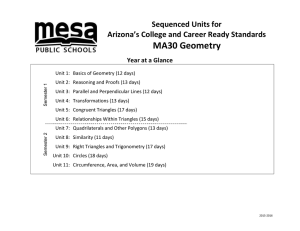 MA30 Geometry Sequenced Units for Arizona’s College and Career Ready Standards