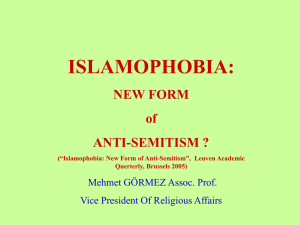 ISLAMOPHOBIA - Prof. Dr. Mehmet Görmez