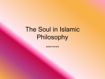The Soul in Islamic Philosophy