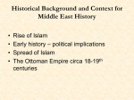 Historical Background and Context for Middle East History