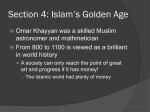 Section 4: Islam`s Golden Age